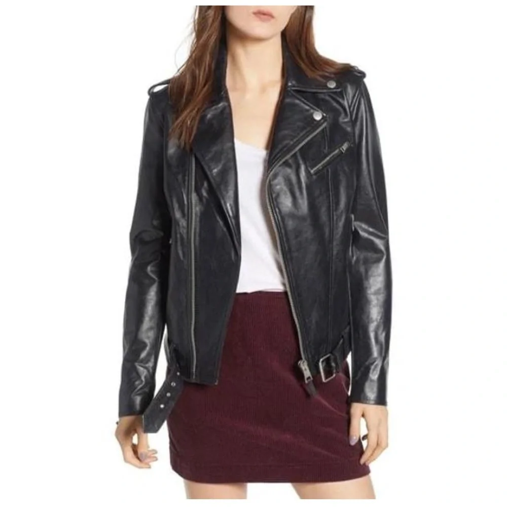 🔴NEW! AG REESE MOTO LEATHER JACKET SZ SMALL - Picture 2 of 16